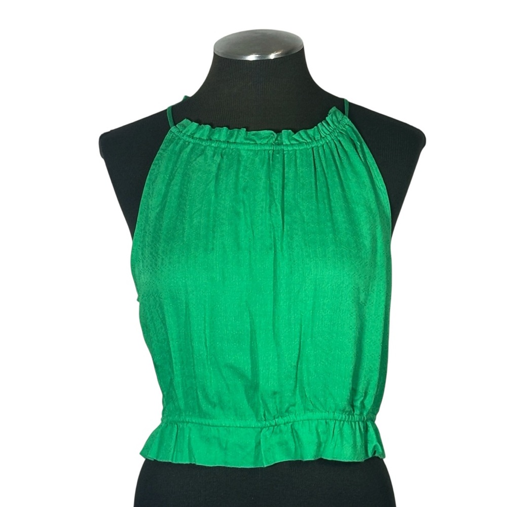 Lulu’s – Let Good Times Roll Green Open Back Sleeveless Crop Top – Medium - Picture 3 of 11